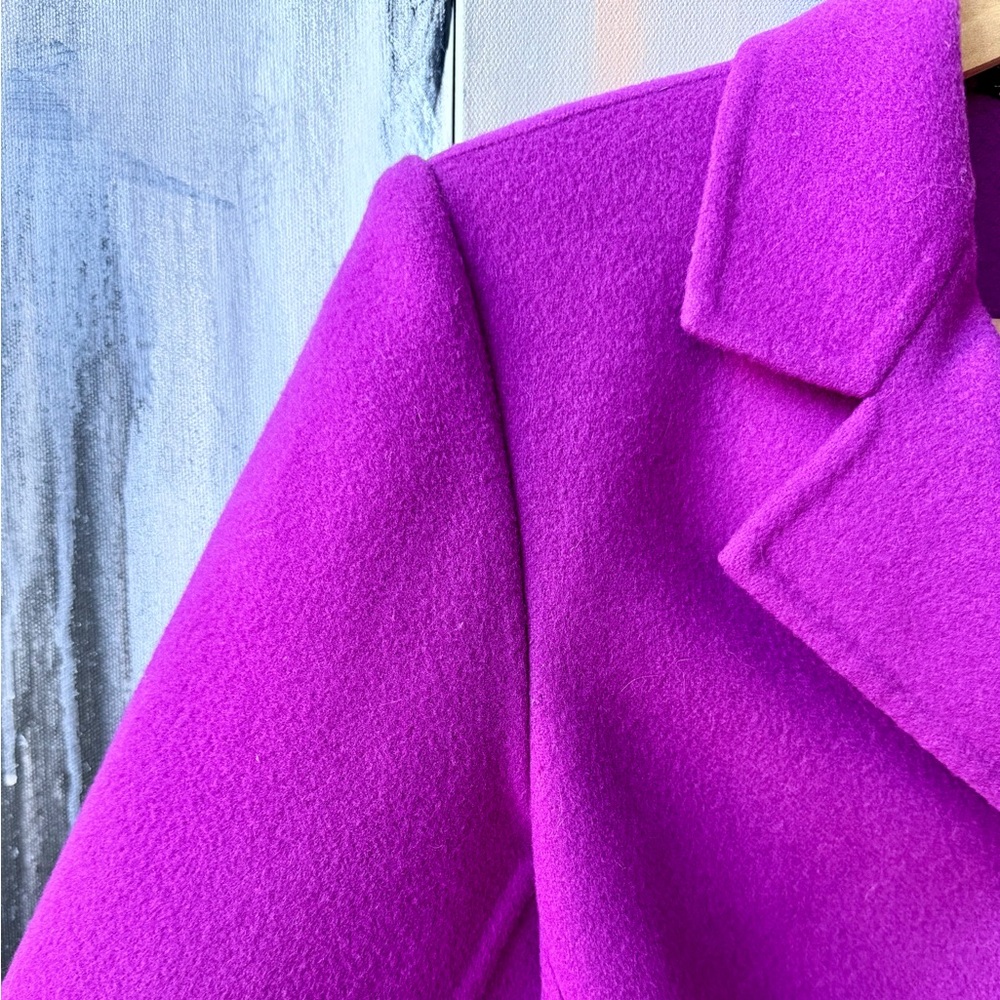 RARE Salvatore Ferragamo Fuchsia Virgin Wool Skirt Suit – Made in Italy Size 40 - Picture 6 of 16